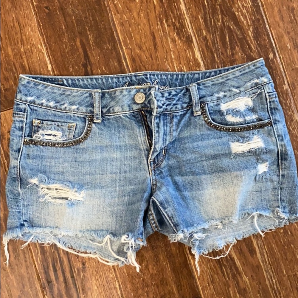 American eagle blue jean shorts size 10